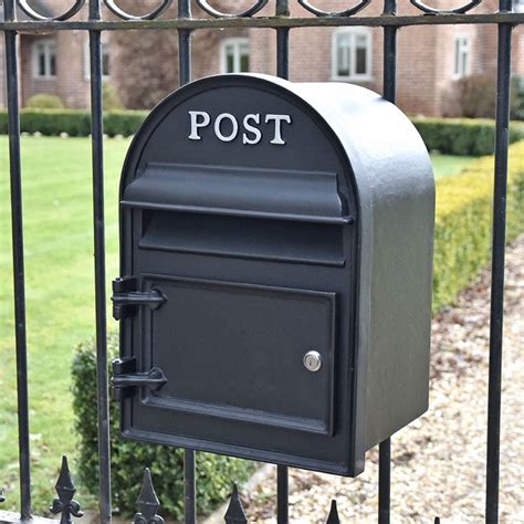 post boxes for metal gates|railing mounted post box.